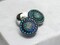 18mm Daisy Button Volcano with a Turquoise Wash and Silver Accents - Czech Glass Buttons